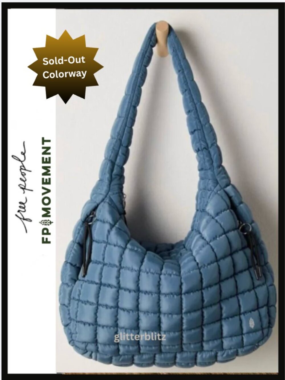 Free People Quilted Carryall Bag Skyline Blue